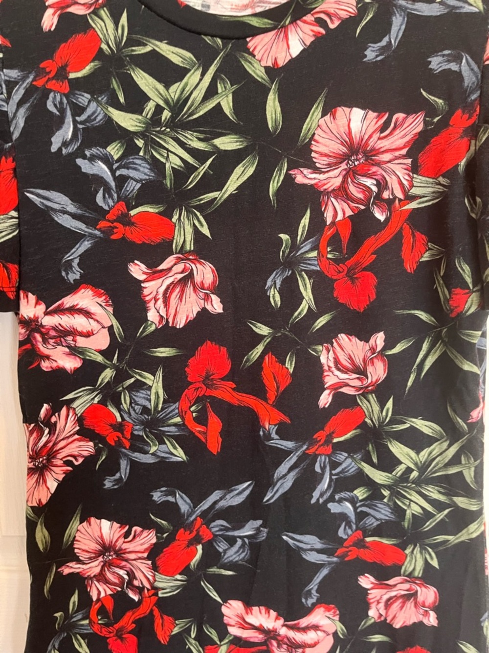 Pam & Gela 100% Cottom Bali Hai Puff Short Sleeve Floral Mini Dress Size M - Picture 4 of 11